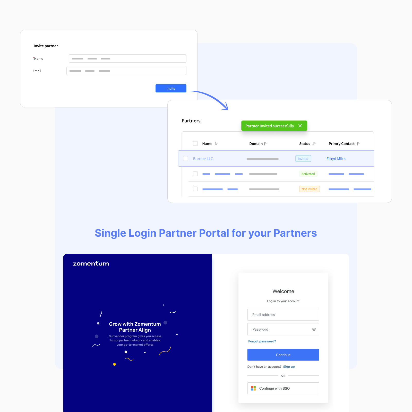 screenshot of Zomentum PartnerAlign